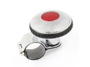 Unique Bargains Checker Decor Metal Handle Car Steering Wheel Spinner Knob Silver Tone