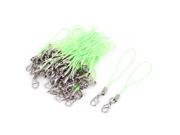 Unique Bargains 100 Pcs Metal Lobster Clasp Green Straps Lanyards for Cell Phone MP5