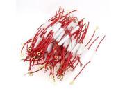 100Pcs White Red Plastic Housing Screw Up Wired Inline Fuse Holder 55 x 12mm