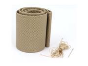 Perforated Design Khaki Faux Suede DIY Car Steering Wheel Cover w Needles Thread