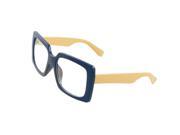 Unique Bargains Unique Bargains Plastic Arms Full Rims Square Lens Plano Glasses Yellow Blue