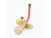 Gold Tone 3 8BSP Inlet 2 Way Bend Flare Tube Split Valve for Air Conditioner