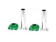 Unique Bargains 2 Pcs Green Silver Tone Metal Remoulded Accelerator Handle Bar for Motorcycle