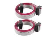 2 Pcs 50cm IDC 8 Pin Hard Drive Extension Wire Flat Ribbon Cable for Motherboard