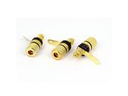 Unique Bargains 3pcs 4mm Thread Speaker Binding Post Gold Tone Black for 4mm Banana Plug Jack