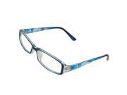 Woman Rectangle MC Lens Blue Plastic Plain Glasses New