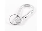 2.8 Length Silver Tone Aluminum Alloy Safety Key Ring Carabiner Hook Clamp