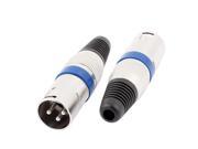 2 Pcs Microphone Speaker 3 Pin XLR Male Plug Audio Cable Connector 65mm Length