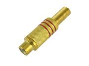 Unique Bargains Gold Tone RCA Female to Spring End Audio AV Connector Adapter