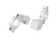 Unique Bargains Pair 10mm Motorcycle Clockwise Handlebar Mirror Mount Holder Clamp Sliver Tone