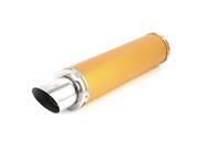 Motorcycle 2.2 Inlet Outlet Exhaust Pipe Tail Muffler Tip Gold Tone 20.5 Long