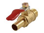 Unique Bargains Full Port Lever Handle 13mm Male Thread to 10mm Barb Fitting Brass Ball Valve