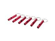 Unique Bargains 6 x Red Metal 1.8??? Length Whistle Pendant Keyrings Keychains Backpack Decor