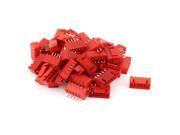 Unique Bargains 50Pcs 2.54mm Pitch 5 pin Single Row Straight Female Pin Header Strip Red
