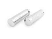 2pcs Silver Tone Flame Print Metal Handlebar Grip Lever Covers for Motorbike