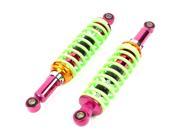 Pair 35cm Long Metal Autocycle Rear Suspension Shock Absorber Green Red