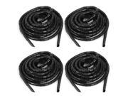 PC Cinema TV Cable Wire Binding Tidy Wrap Spiral Wrapping Band Tie 8mm 37Ft 4pcs