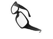 Women Plastic Frame Eyelets Arms Plano Plain Glasses Black