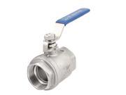 Unique Bargains 1 1 4PT Female Thread 90 Degree Rotary Lever Stainless Steel 2 Piece Ball Valve
