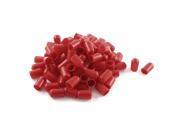 Unique Bargains 100Pcs Red Soft Plastic PVC Insulated End Sleeves Caps Cover 12mm Dia