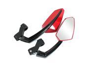 Unique Bargains Motor Motorbike 10mm Thread Side Back Rearview Blind Spot Mirrors Red 2Pcs