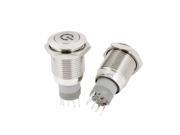 2 Pcs 16mm DC 12V ON OFF Red LED Light Metal Push 1NO 1NC Switch for Car Motor