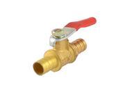 Unique Bargains Compressor 10mm OD Forged Brass Gas Ball Valve Red Plastic Coated Lever