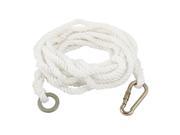 Unique Bargains White Nylon Braid Metal Hook Locking Outdoor Safety Rope Cord 10 Meters 32Ft