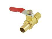 Unique Bargains Compressor 10mm OD Forged Brass Gas Ball Valve w Red Plastic Coated Lever