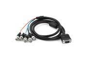 CCTV Camera VGA 15 Pin Male to 5 Port BNC Male Video Plug Cable Cord 1.4M