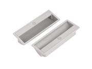 2 Pcs Gray Plastic Cupboard Recessed Flush Pull Door Finger Insert Handle