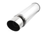 Motorbike 25mm Inlet Dia Silver Tone Slanted Outlet Exhaust Pipe Muffler