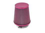 Unique Bargains Vehicles Checked 76mm 3 Dia Inlet Air Intake Cone Filter Amaranth