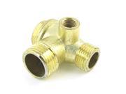 Unique Bargains Air Compressor 2 Male to 1 Female Thread Fittings Joint Check Valve