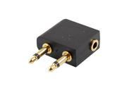 Unique Bargains Male Dual 3.5mm Mono Plugs to 3.5mm Jack Stereo Audio Socket Connecting Adapter