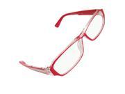 Unique Bargains Red Full Rim Metal Strip Inlaid Arm Lady Plain Glasses