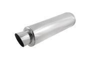 Motorcycle 35mm Inlet Dia Exhaust Tip Rear Pipe Muffler Silver Tone