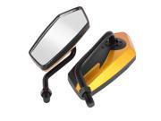 Unique Bargains 2pcs Gold Tone Black Angle Adjustable Rearview Mirror for Motorbike