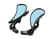 2pcs Wing Design Motorcycle Black Flame Adjustable Rearview Mirror Blue 8mm 10mm