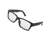 Unique Bargains Unique Bargains Women Waterdrop Shape Clear Lens Black Full Rim Plano Glasses Spectacles