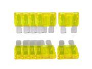 10 Pcs Yellow Plastic Body 20 A ATC Blade Plug in Fuse for Car