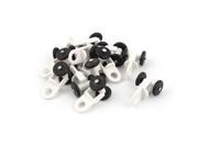 Unique Bargains 12 Pcs Black White Plastic Installation Curtain Track Roller Wheels 13mm Dia