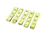 Unique Bargains 5 Pcs 2cm Wide Sewing Tailor Measuring Tape 150cm Measure Length Yellow