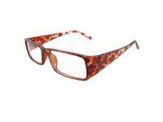 Unique Bargains Unique Bargains Ladies Brick Clear Plastic Arms Leopard Print Rimmed Spectacles