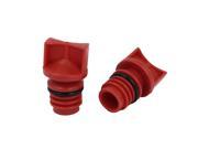 2pcs Red Plastic Housing 18mm Male Thread Dia Oil Plugs for Air Compressor