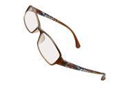 Rectangle Brown Plastic Arms Frame Spectacles Plain Glasses for Ladies