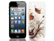 Brown Butterfly Print Soft TPU Skin Protect Case Cover for Apple iPhone 5 5G 5S