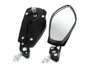 Unique Bargains 2 Pcs Black Casing Motorcycle Motorbike Blind Spot Rear Mirror