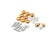 Unique Bargains 10 Pcs 6mm Thread Dia Motorcycle Decorative License Plate Bolt Screw Gold Tone