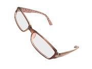 Unique Bargains Multi coated Rectangle Lens Brown Full Rim Clear Lens Glasses for Lady